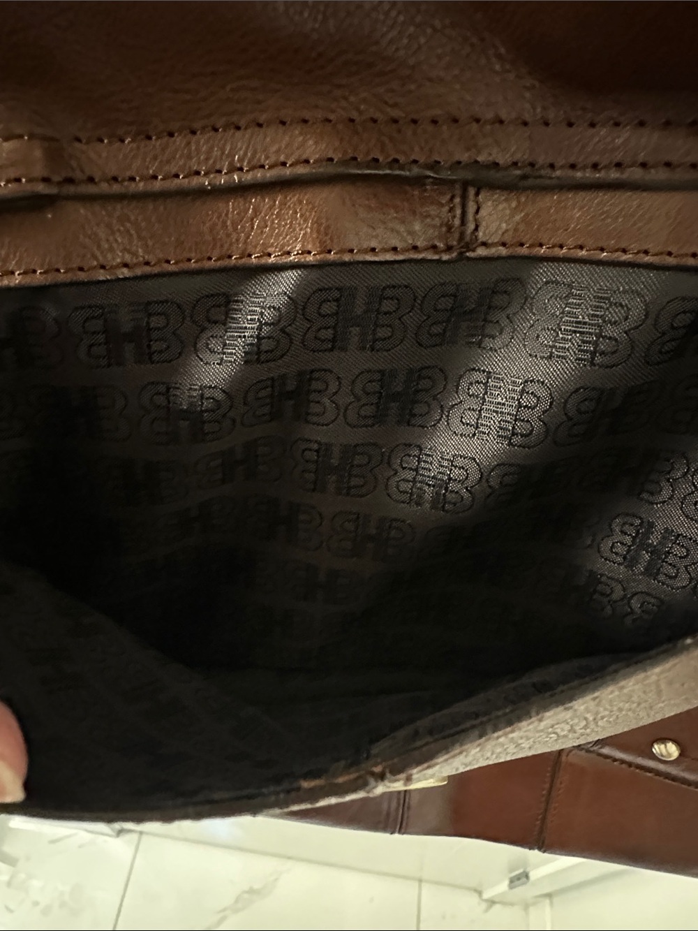 Boss Brown Leather Duffel Bag with Gold Hardware - Picture 12 of 12